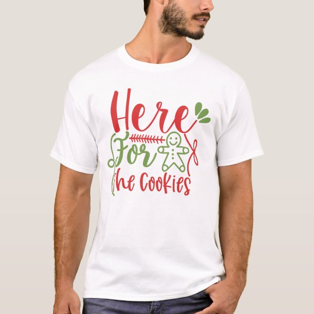 Ici Pour Le T-shirt De Noël Cookies (Devant)