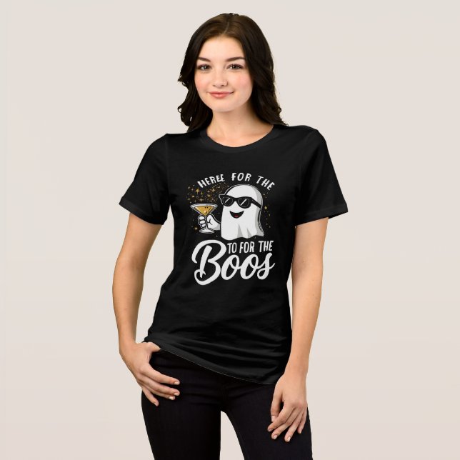 Ici Pour les Boos Funny Halloween Tshirts pour fem (Recto plein)