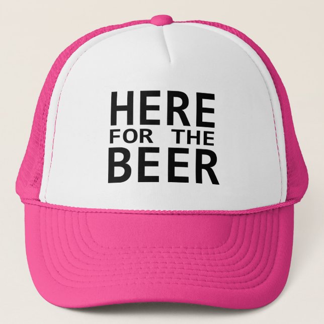 Ici pour l'humour de bière bachelorette casquette (Devant)