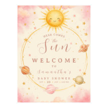 Ici vient le soleil affiche de bienvenue pour la b