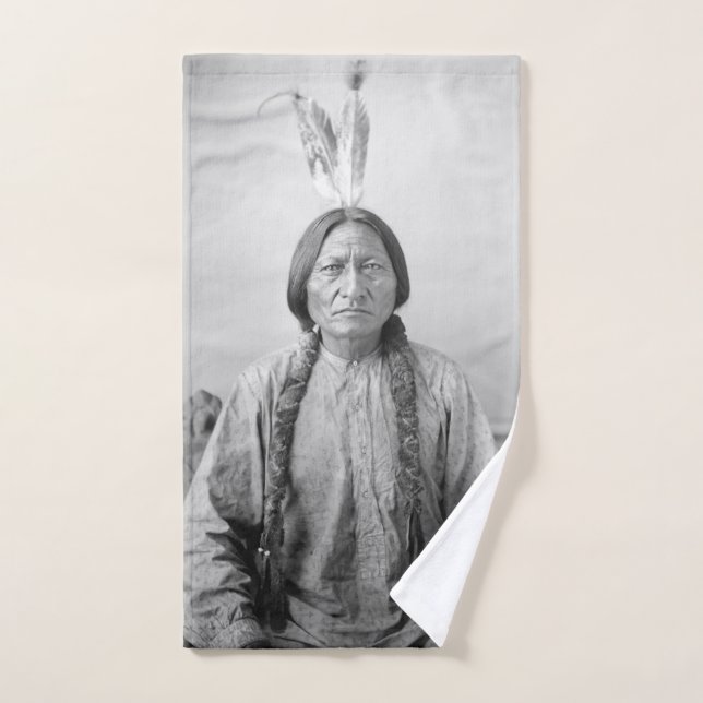 Icône amérindienne : Sitting Bull, chef Lakota (Serviette à main)