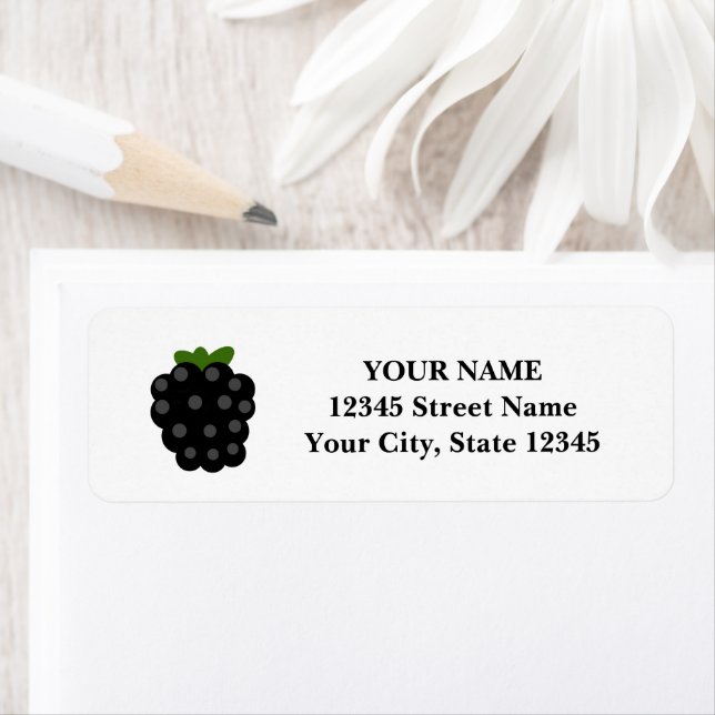 Icône de fruit Blackberry étiquettes d'adresse de  (En situation)