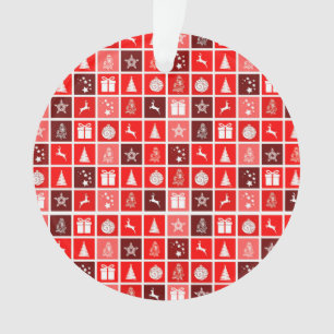 Icône de Noël Rouge Carré Vacances Art classique