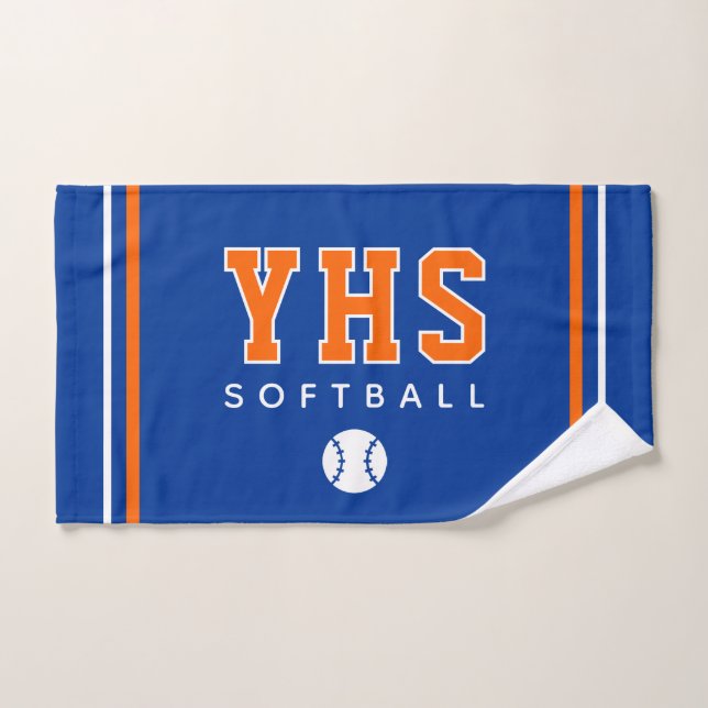 Icône de softball, Initiales personnalisées de l'é (Serviette à main)