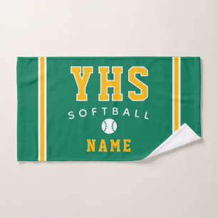 Icône de softball, nom personnalisé et école, cade