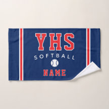 Icône de softball, nom personnalisé et école, cade