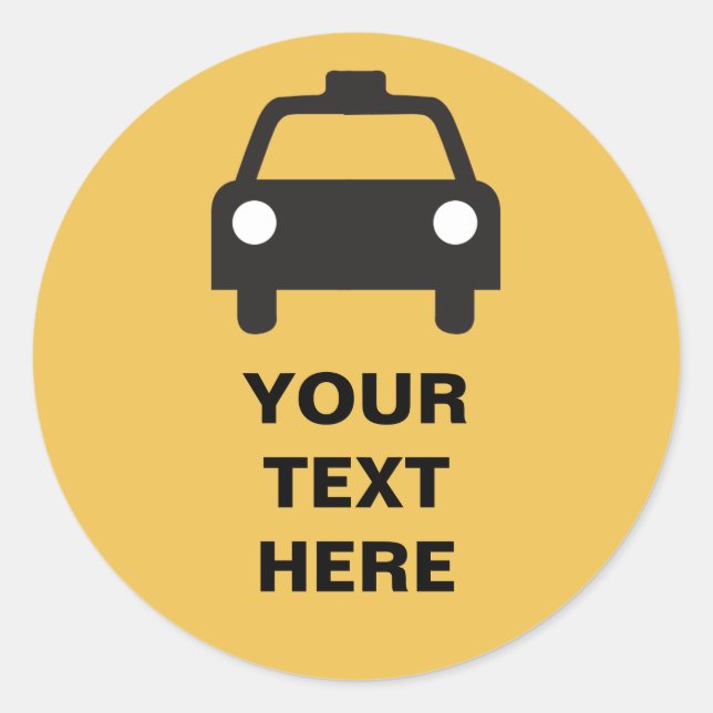 Icône de taxi avec texte personnalisé Autocollant  (Devant)