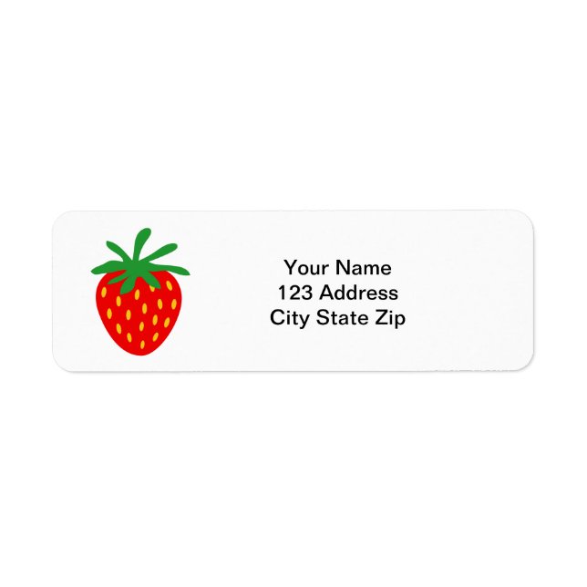 Icône fraise rouge étiquettes d'adresse de retour  (Devant)
