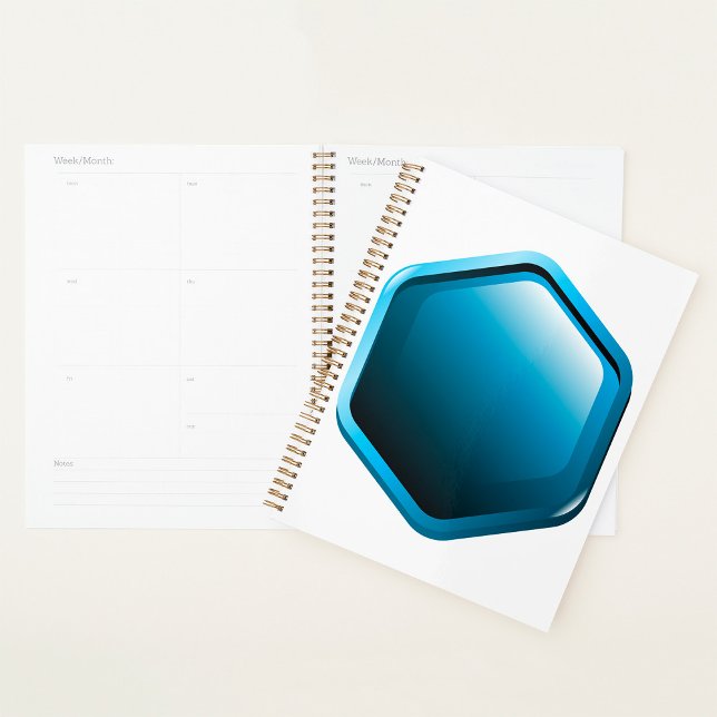 Icône hexagonale bleue brillante Géométrique moder (Créateur téléchargé)
