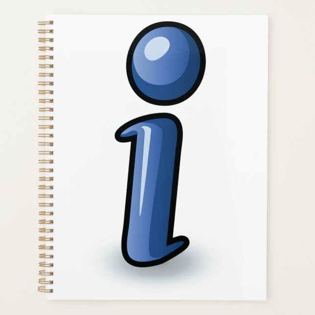 Icône informative symbole bleu brillant (Devant)
