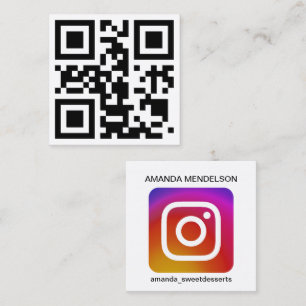 Icône Instagram et carte de visite de code QR