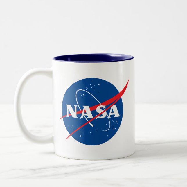 Icone NASA Sky Blue Trim en céramique Mug (Gauche)