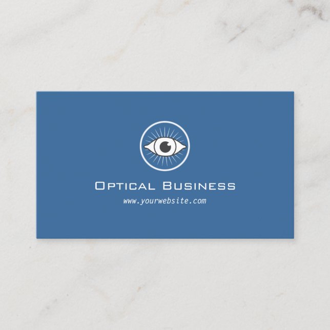 Icône Oeil simple Vintage Bleu Carte de visite opt (Devant)