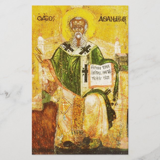 Icône orthodoxe de saint Athanase d'Alexandrie (Devant)
