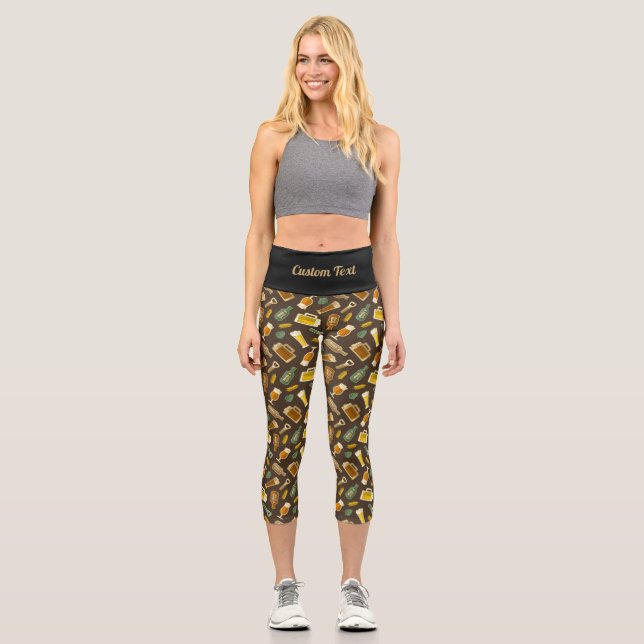 Icônes de bière Motif Capri Leggings (Recto)
