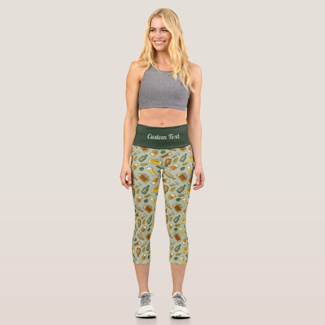 Icônes de bière Motif Capri Leggings (Recto)