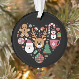 Icônes de cœur d'amour de Noël Vacances Xmas Père 