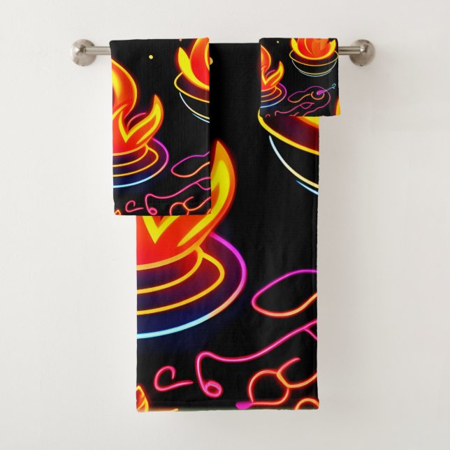 Icônes de flamme brillantes sur toile foncée (En situation)