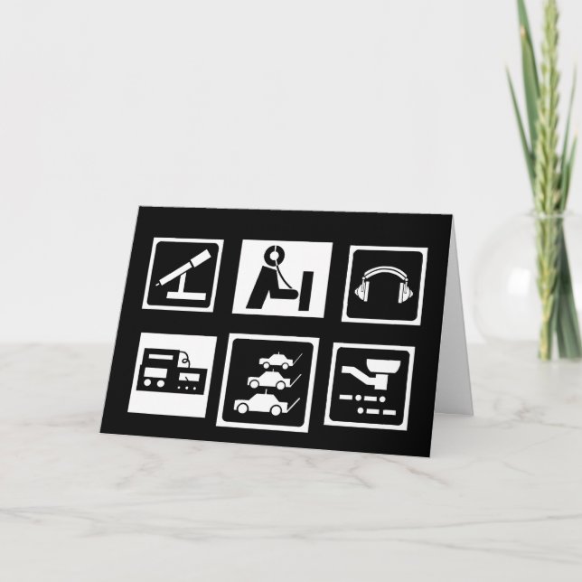 Icônes de radio amateur Carte de vœux ou note vier (Devant)