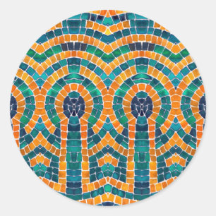 Icônes D'OR MOSAIC Stickers Rond