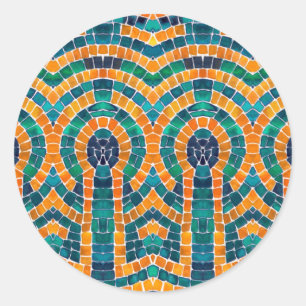 Icônes D'OR MOSAIC Stickers Rond
