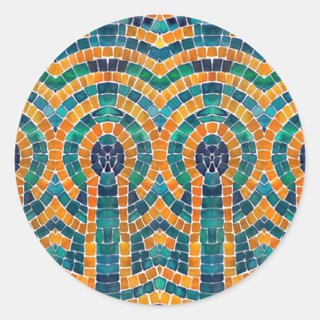 Icônes D'OR MOSAIC Stickers Rond (Devant)