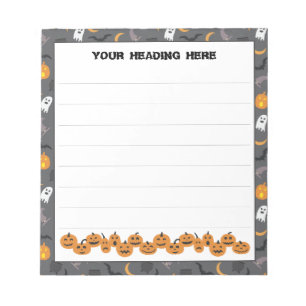 Icônes Halloween bloc-notes personnalisé