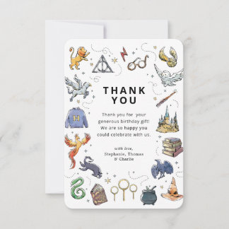 Icônes Harry Potter Carte de remerciement d'annive