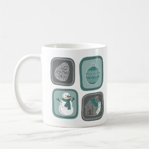 Icônes hivernales minimalistes, Mug Snowman modern