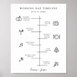Icônes Mariages modernes Timeline Programme Poster