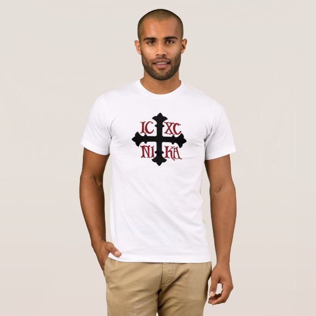 ICXC T-shirt de NIKA dans le coton 100% de blanc (Devant entier)
