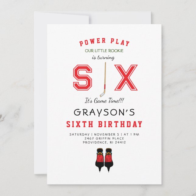 Icy Hockey 6e anniversaire II Invitation (Devant)