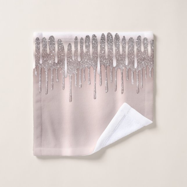 Icy Rose Rose Or Diamond Parties scintillant Étinc (Gant de toilette)