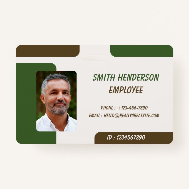 ID Card Badge | Minimal Business Employee Photo (Devant)