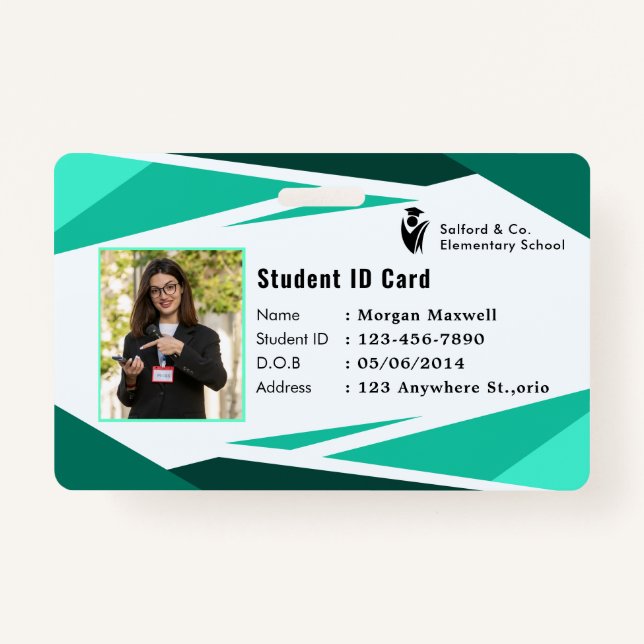 ID Card Badge Modern Business Student Photo (Devant)