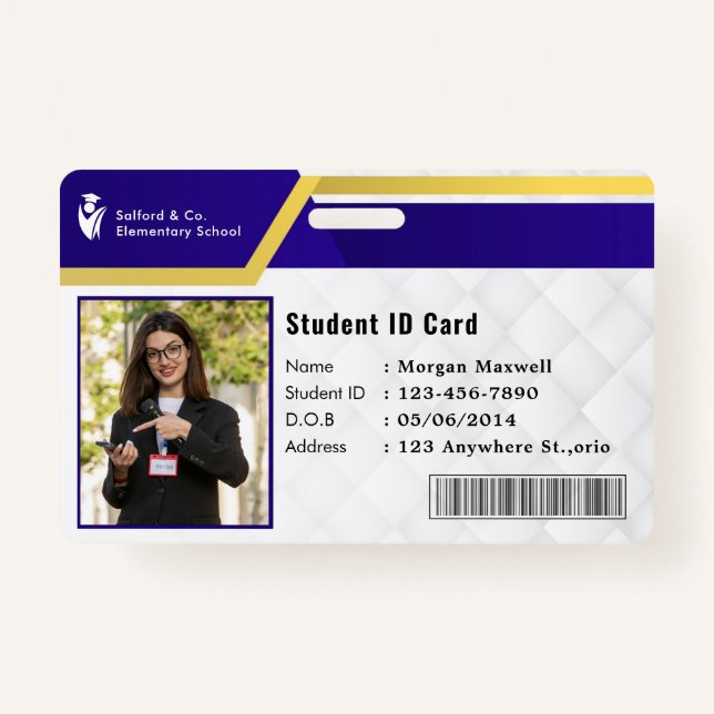 ID Card Badge Modern Business Student Photo (Devant)
