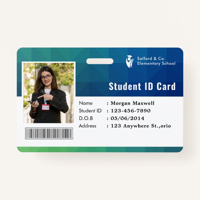 ID Card Badge Modern Business Student Photo (Devant)