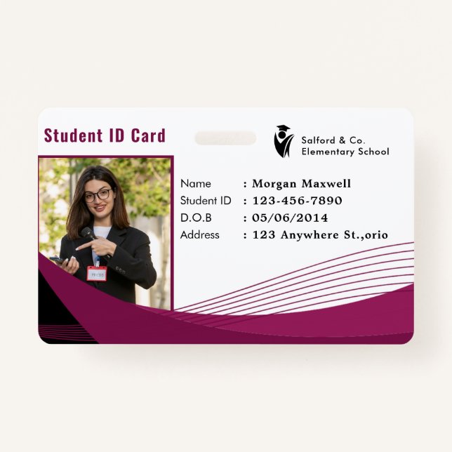 ID Card Badge Modern Business Student Photo (Devant)