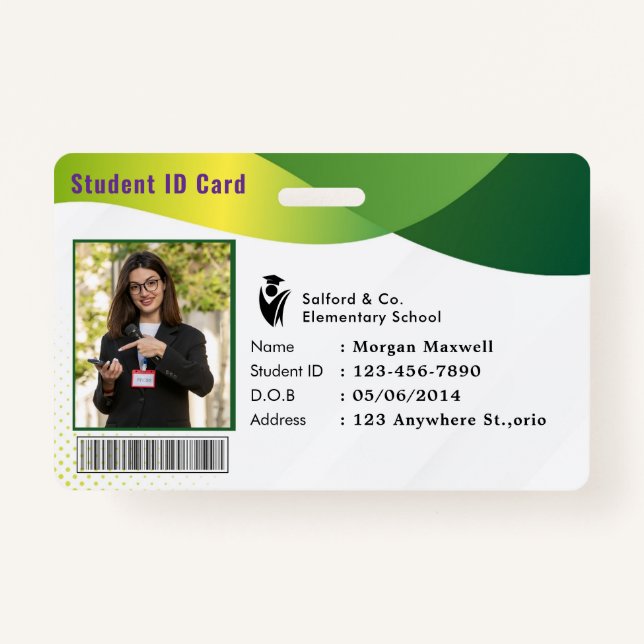 ID Card Badge Modern Business Student Photo (Devant)