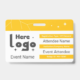 ID de badge Expo personnalisé avec code QR et logo