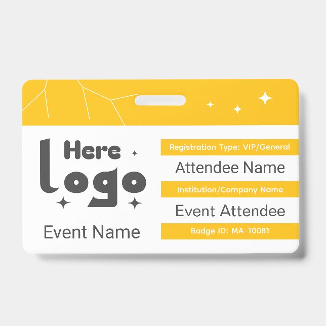 ID de badge Expo personnalisé avec code QR et logo (Avant)