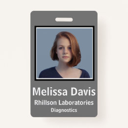 ID de l'employé Badge en acier gris conception ver