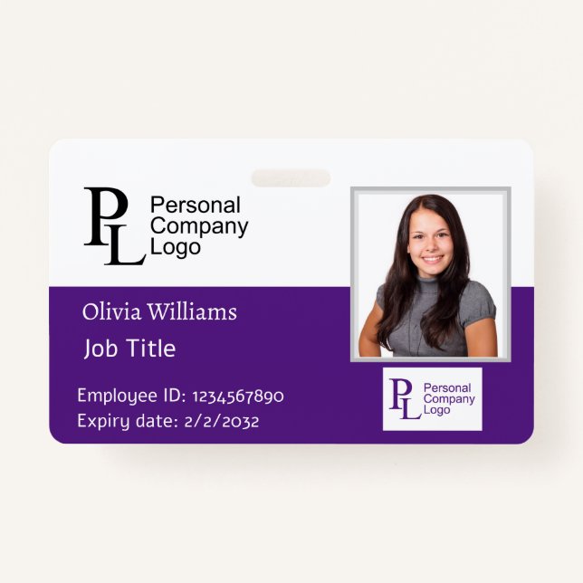 ID de photo Badge de l'entreprise personnalisée Co (Devant)