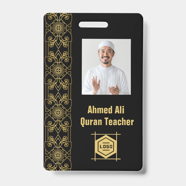 ID de professeur de Coran personnalisé - Badge de  (Avant)