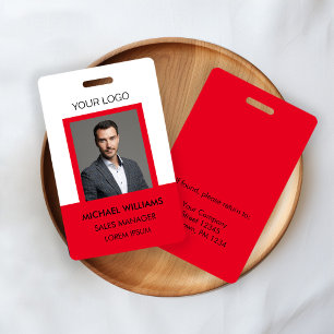 ID photo de l'employé Badge rouge blanc