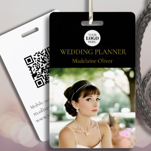 ID wedding planner Photo Code QR noir Logo Badge