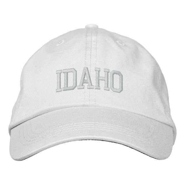 Idaho brodé Basic Ajustable Casquette Blanc (Devant)
