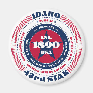 Idaho Circle Typographie Souvenir Magnet