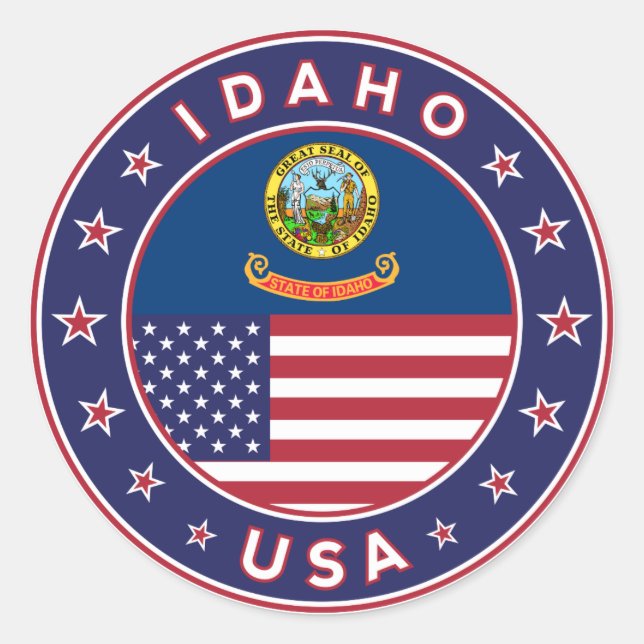 Idaho, États-Unis, Idaho autocollant (Devant)