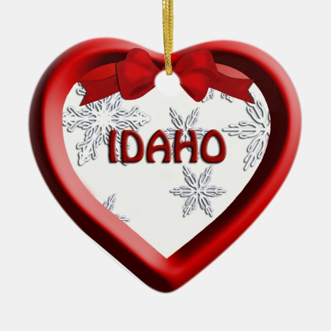 Idaho Flocon de neige coeur ornement de Noël (Devant)